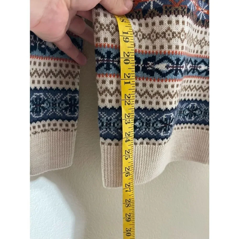 UNTUCKit Men's Fair Isle Crewneck Sweater in Cream, Navy & Rust